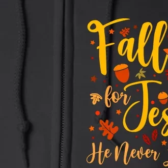 Christian Sayings Gifts Halloween Fall For Jesus Religious Full Zip Hoodie