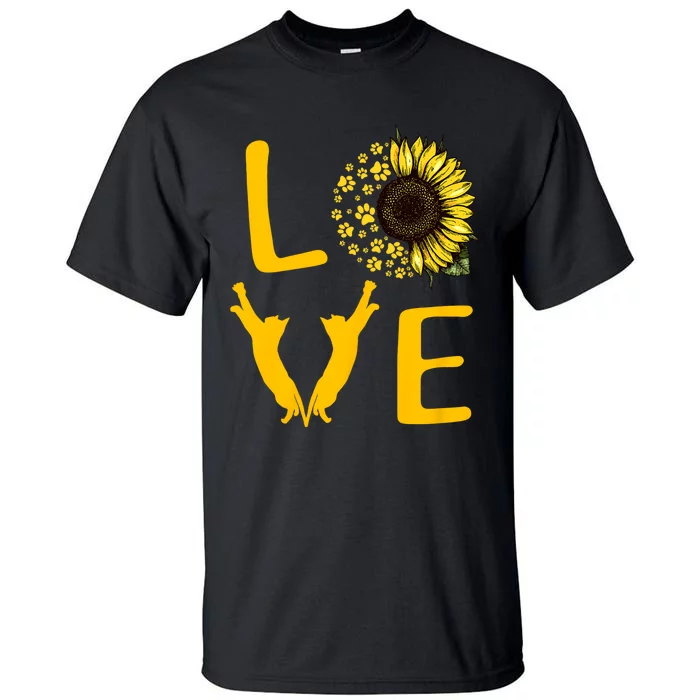 Cat Sunflower Gifts For Cat Lovers Cat Mom Tall T-Shirt