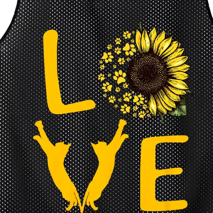 Cat Sunflower Gifts For Cat Lovers Cat Mom Mesh Reversible Basketball Jersey Tank