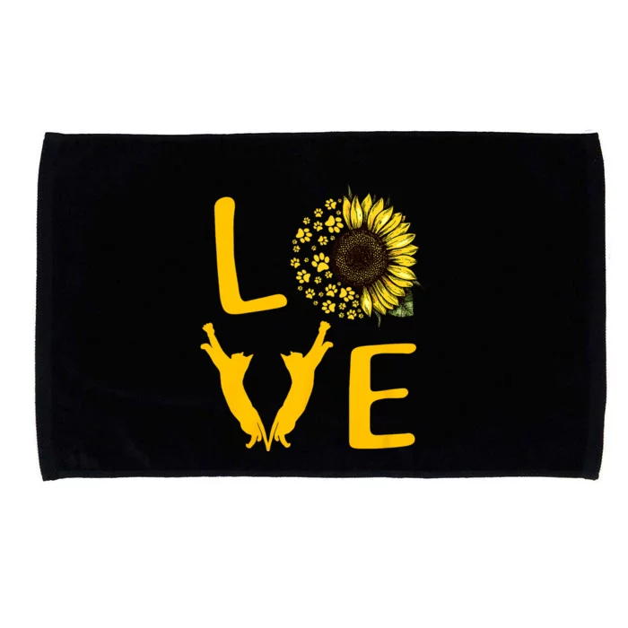 Cat Sunflower Gifts For Cat Lovers Cat Mom Microfiber Hand Towel