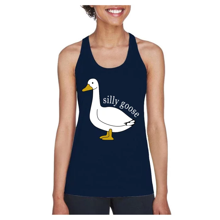 Cute Silly Goose Ugly Xmas Funny Goose Trendy Women's Racerback Tank