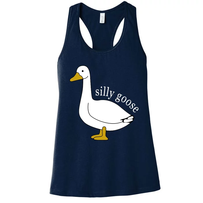 Cute Silly Goose Ugly Xmas Funny Goose Trendy Women's Racerback Tank