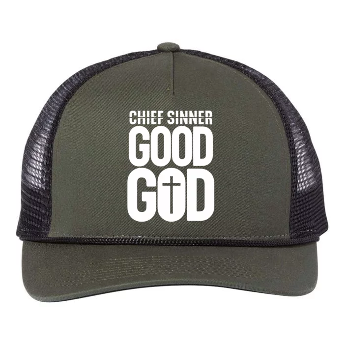 Chief Sinner Good God Long Retro Rope Trucker Hat Cap