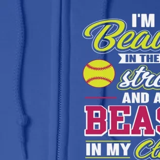 Cute Softball Gift For Softball Players Full Zip Hoodie