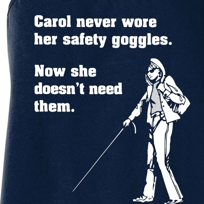 Carol Safety Goggles Funny Science Chemistry Women's Racerback Tank