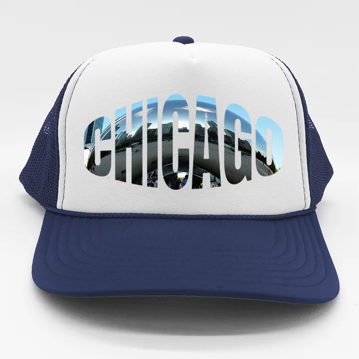 Chicago Skyline Giant Bean City Illinois State Gift Trucker Hat