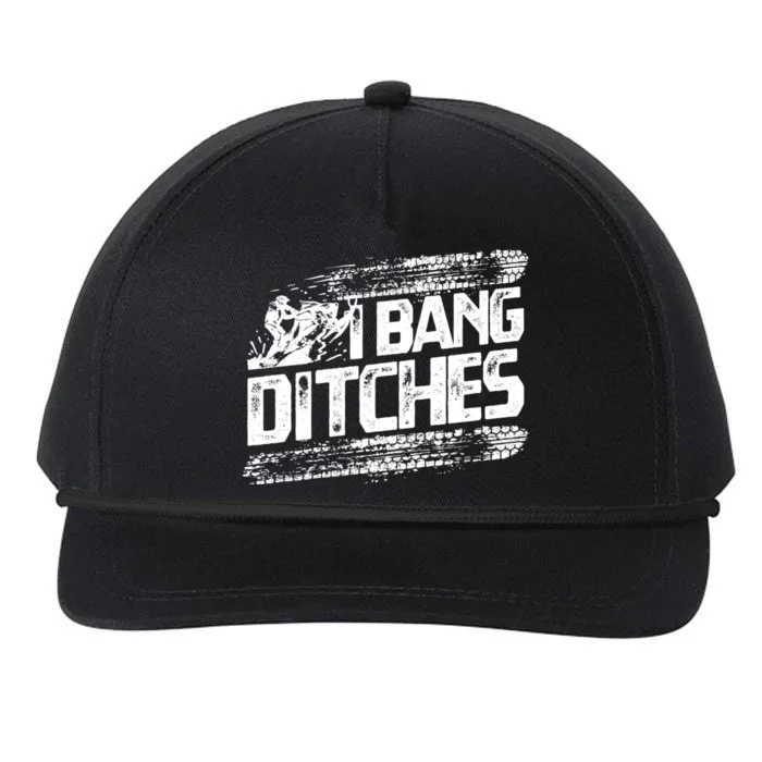 Cool Snowmobile Gift I Bang Ditches Snowmobiling Snapback Five-Panel Rope Hat