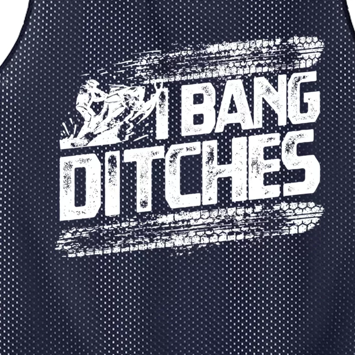 Cool Snowmobile Gift I Bang Ditches Snowmobiling Mesh Reversible Basketball Jersey Tank