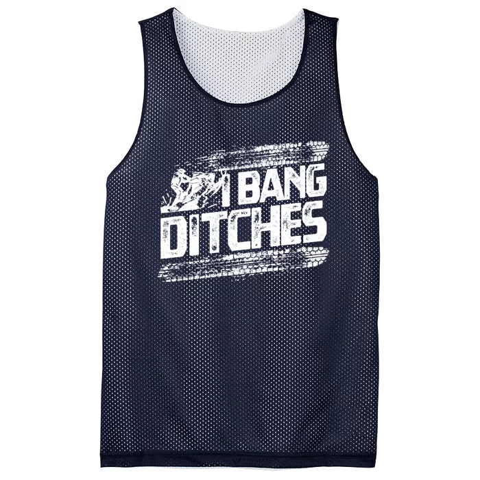 Cool Snowmobile Gift I Bang Ditches Snowmobiling Mesh Reversible Basketball Jersey Tank