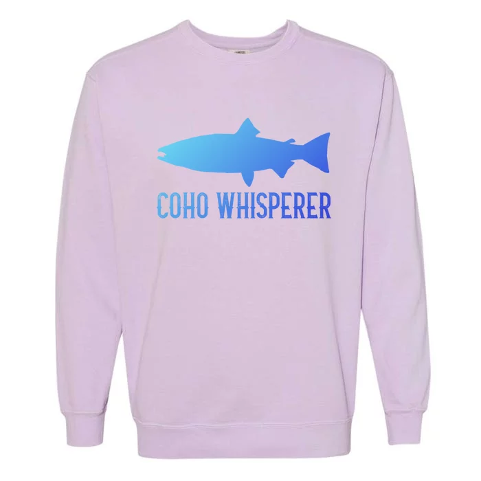 Coho Salmon Gift Fun Fishing Gift Laskan Fisher Garment-Dyed Sweatshirt