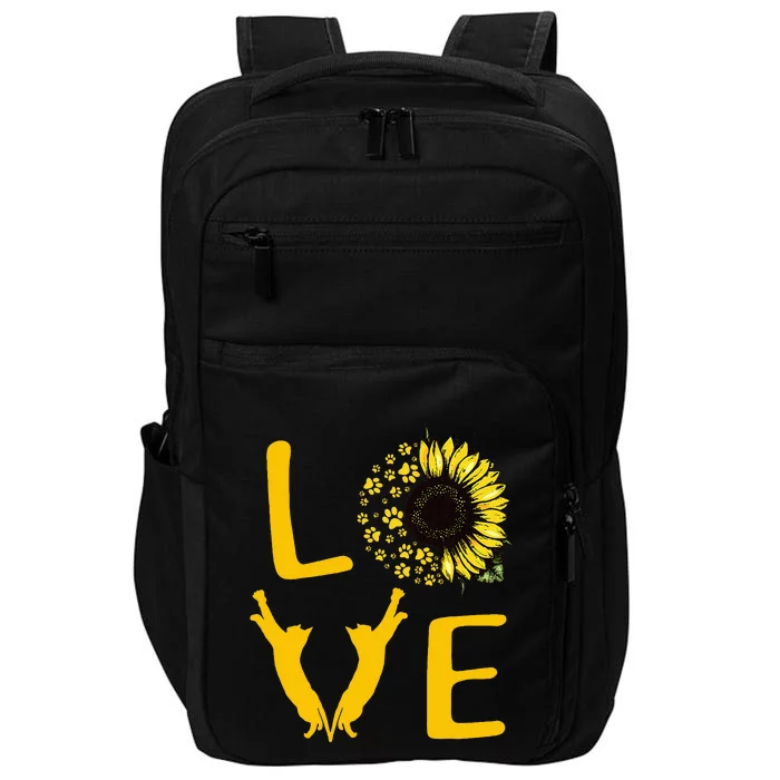 Cat Sunflower Gifts For Cat Lovers Cat Mom Impact Tech Backpack