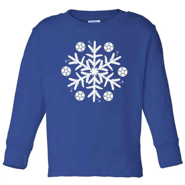 Christmas Soccer Gift Winter Snowflake Gift Toddler Long Sleeve Shirt