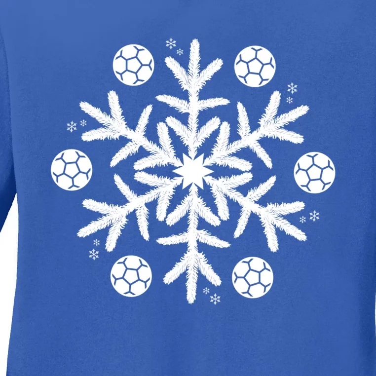 Christmas Soccer Gift Winter Snowflake Gift Ladies Long Sleeve Shirt