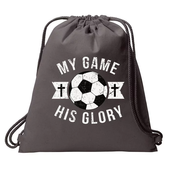 Christian Soccer Gifts Sayings Phrases Cross Drawstring Bag