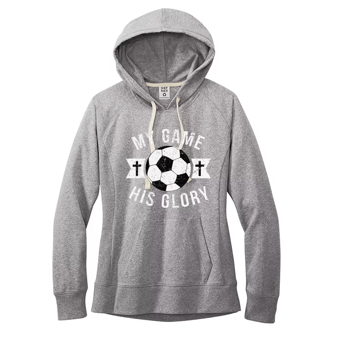 Christian Soccer Gifts Sayings Phrases Cross Women's Fleece Hoodie