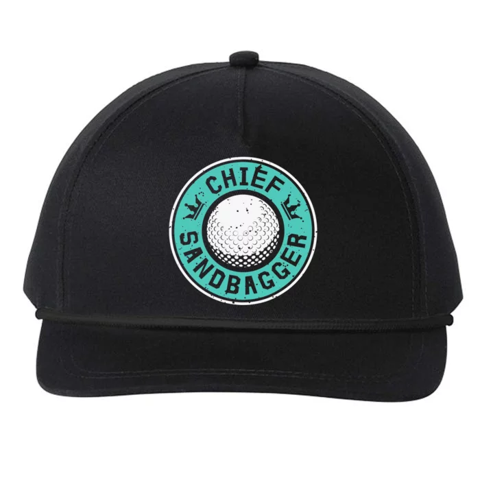 Chief Sandbagger Gag Funny Golf Team Gift Snapback Five-Panel Rope Hat