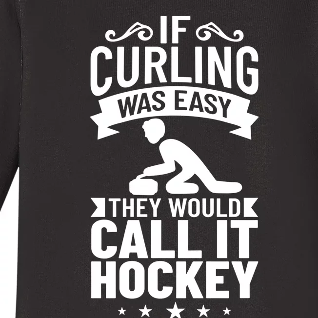 Curling Sport Game Curler Player Stones Broom Curl Cool Gift Baby Long Sleeve Bodysuit