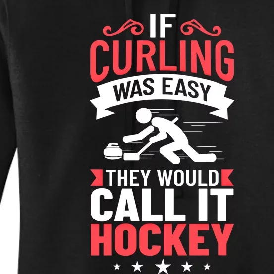 Curling Sport Game Curler Player Stones Broom Curl Gift Women's Pullover Hoodie