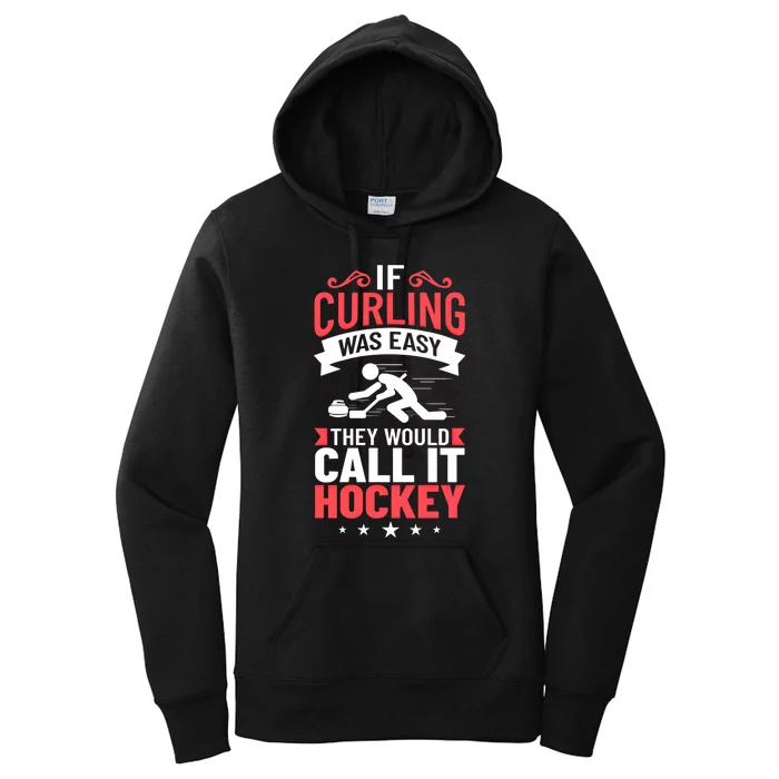 Curling Sport Game Curler Player Stones Broom Curl Gift Women's Pullover Hoodie