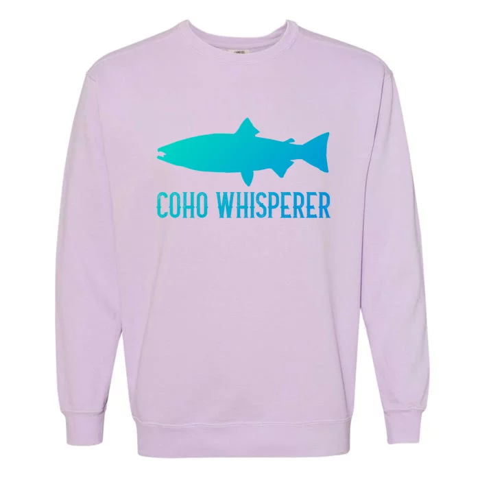 Coho Salmon Gift Fun Fishing Gift Laskan Fisher Garment-Dyed Sweatshirt