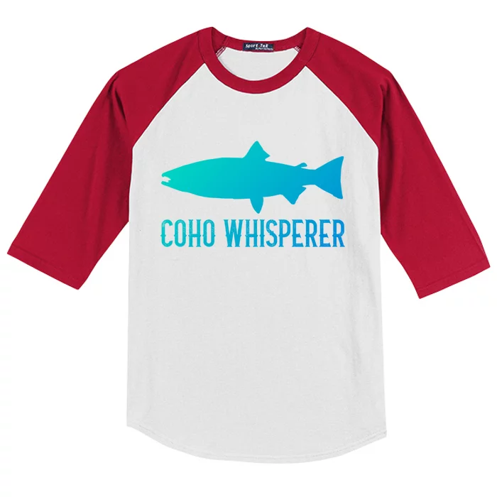 Coho Salmon Gift Fun Fishing Gift Laskan Fisher Kids Colorblock Raglan Jersey