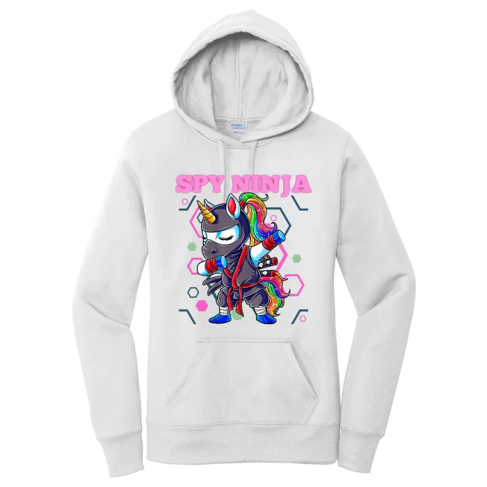 Cool Spy Gaming Ninja Gamer Unicorn Ninja Women's Pullover Hoodie