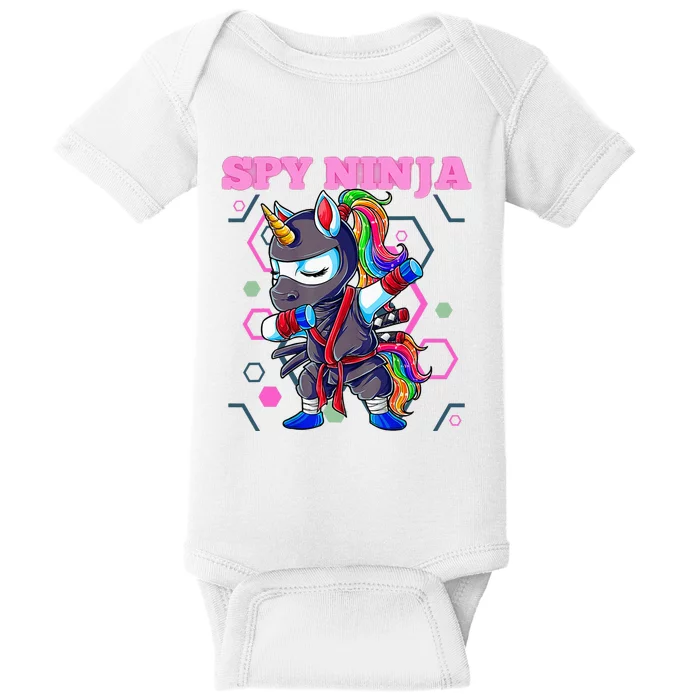 Cool Spy Gaming Ninja Gamer Unicorn Ninja Baby Bodysuit