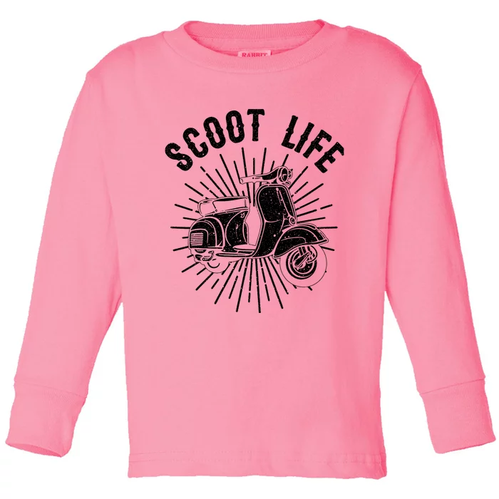 Cool Scooter Gift For Funny Scoot Life Motor Rider Toddler Long Sleeve Shirt