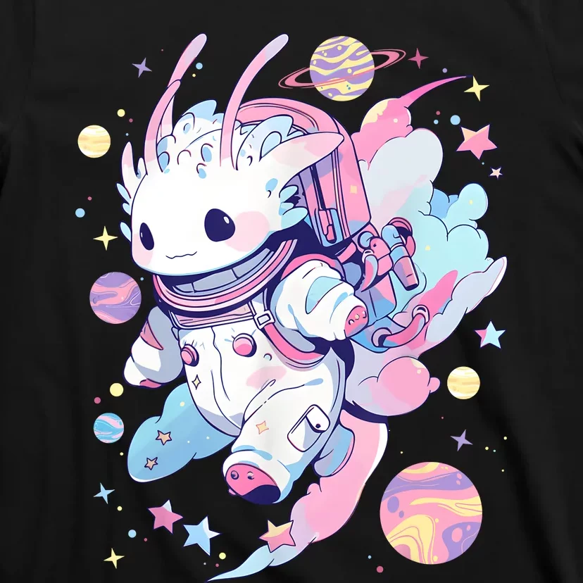 Cute Space Galaxy Axolotl Pastel Goth Aesthetic Nu Goth T-Shirt