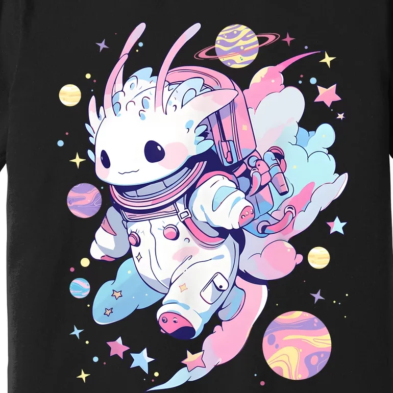 Cute Space Galaxy Axolotl Pastel Goth Aesthetic Nu Goth Premium T-Shirt