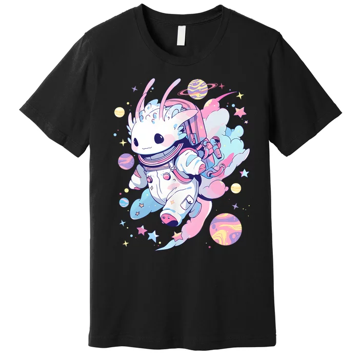 Cute Space Galaxy Axolotl Pastel Goth Aesthetic Nu Goth Premium T-Shirt