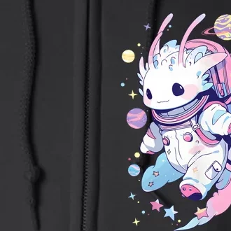 Cute Space Galaxy Axolotl Pastel Goth Aesthetic Nu Goth Full Zip Hoodie