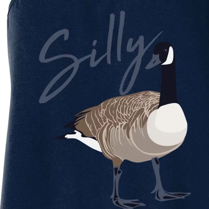 Canadian Silly Goose Funny Cute Bird Hunter Gift Animal Women's Racerback Tank