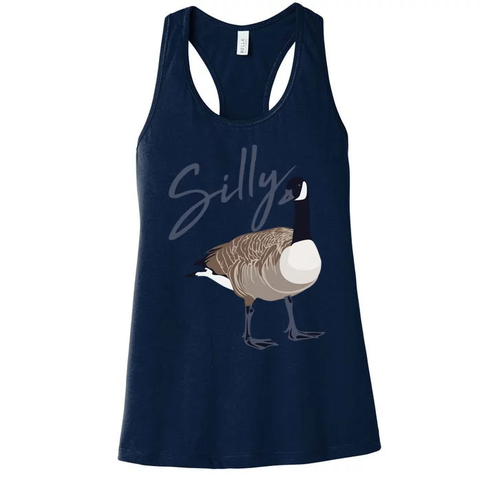 Canadian Silly Goose Funny Cute Bird Hunter Gift Animal Women's Racerback Tank