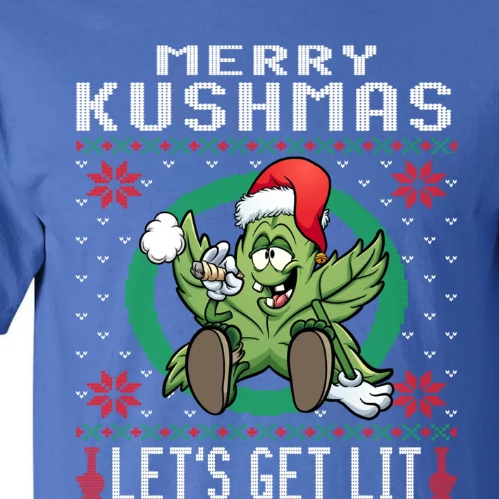 Cannabis Stoner Gift Marijuana Ugly Christmas Let's Get Lit Gift Tall T-Shirt