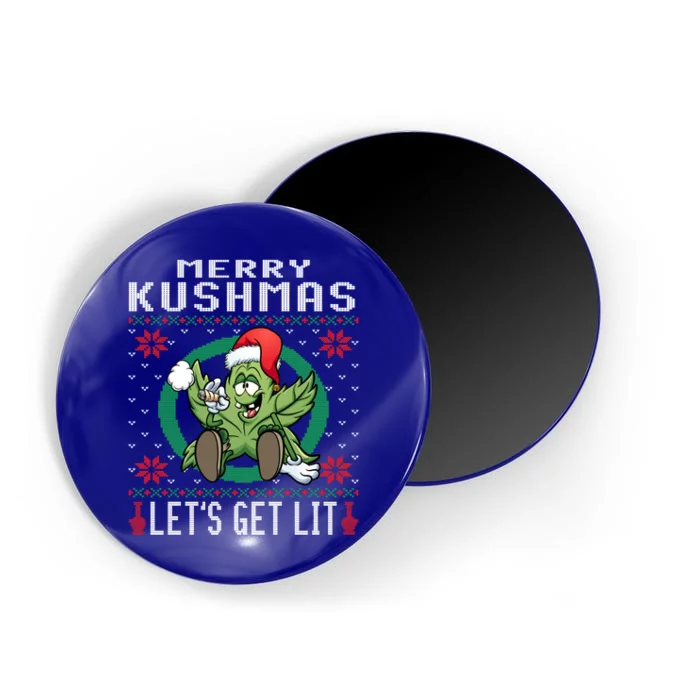 Cannabis Stoner Gift Marijuana Ugly Christmas Let's Get Lit Gift Magnet