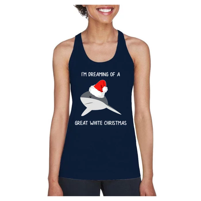 Christmas Shark Great White Women's Racerback Tank