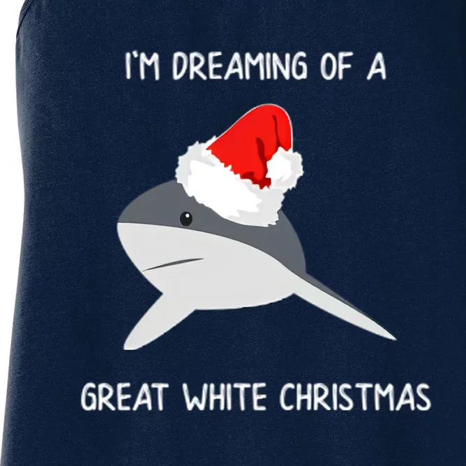 Christmas Shark Great White Women's Racerback Tank