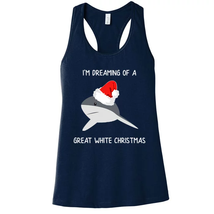 Christmas Shark Great White Women's Racerback Tank