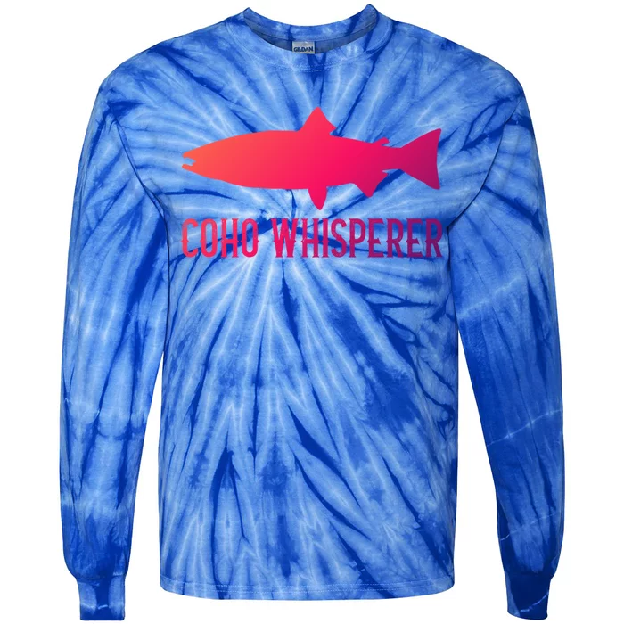 Coho Salmon Gift Fun Fishing Gift Laskan Fisher Tie-Dye Long Sleeve Shirt