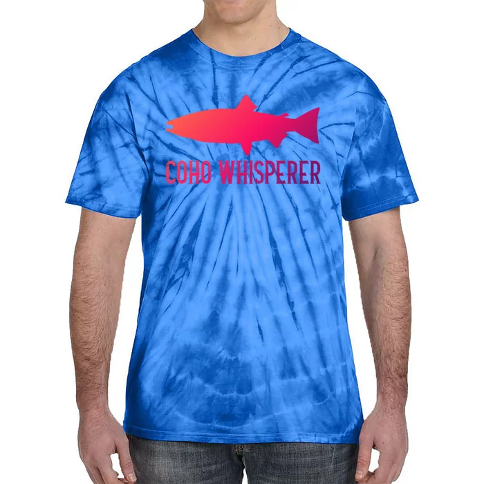 Coho Salmon Gift Fun Fishing Gift Laskan Fisher Tie-Dye T-Shirt