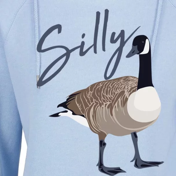 Canadian Silly Goose Funny Cute Bird Hunter Gift Animal Great Gift Womens Funnel Neck Pullover Hood