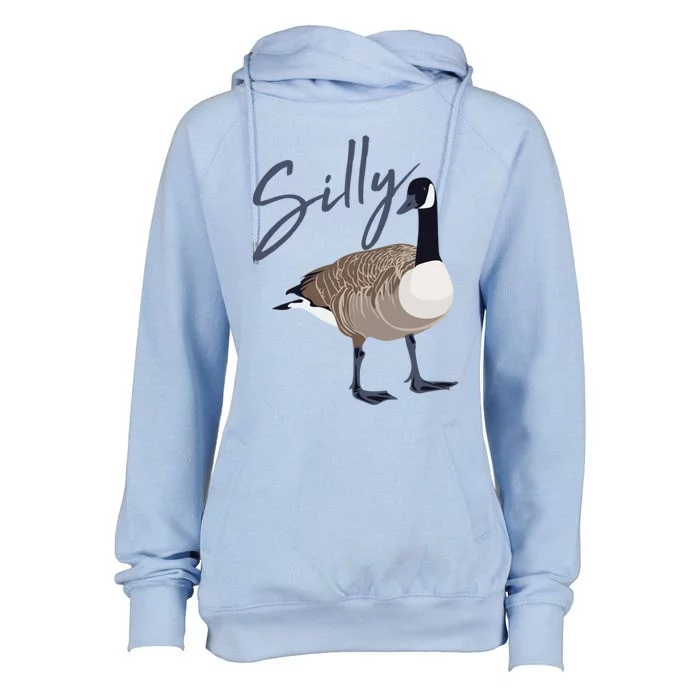 Canadian Silly Goose Funny Cute Bird Hunter Gift Animal Great Gift Womens Funnel Neck Pullover Hood