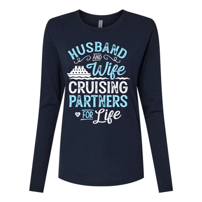 Cruise Ship Gift Husband And Wife Cruising Partners For Life Womens Cotton Relaxed Long Sleeve T-Shirt