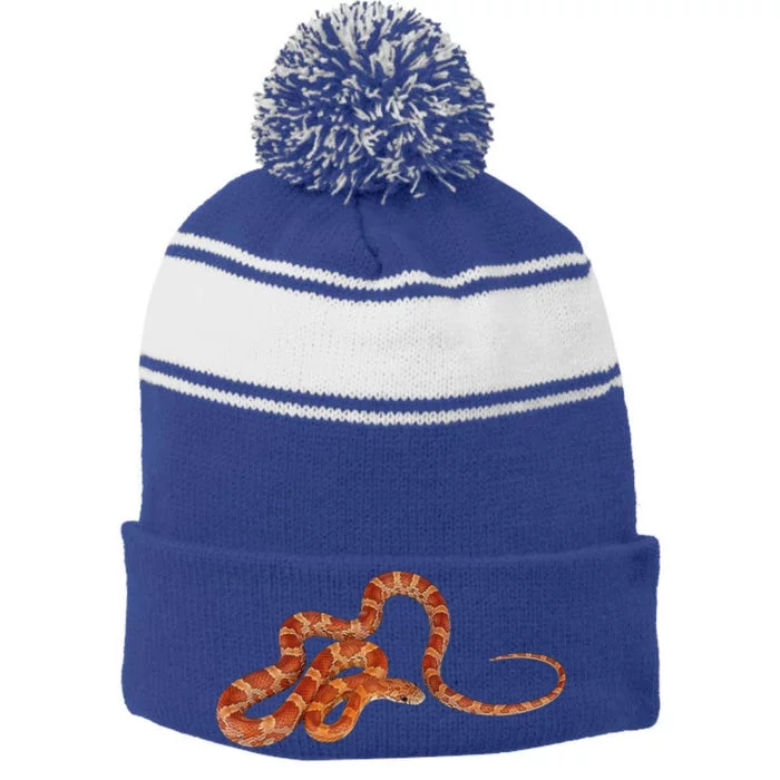 Corn Snake Gift Snake Gift Stripe Pom Pom Beanie