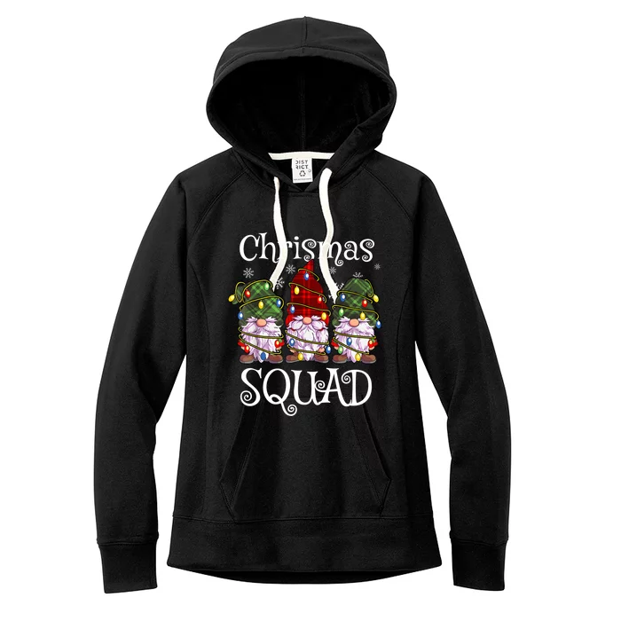 Christmas Squad Gnomies Christmas Gnome Family Matching Pjs Gift Women's Fleece Hoodie