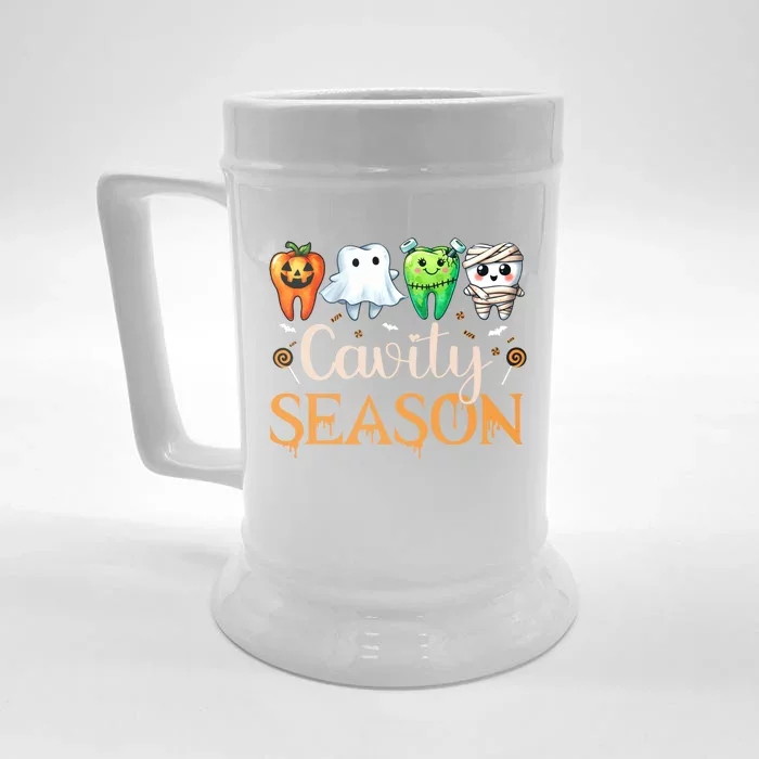 Cavity Season Ghosts Halloween Dental Hygienist Or Assistant Gift Front & Back Beer Stein