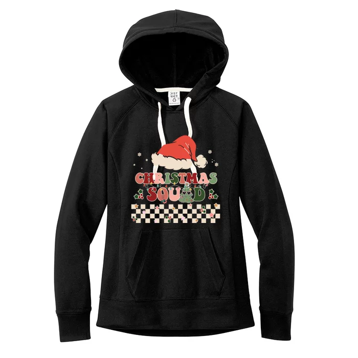 Christmas Squad Groovy Family Matching Xmas Holiday Pajama Gift Women's Fleece Hoodie