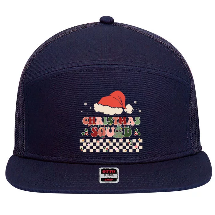 Christmas Squad Groovy Family Matching Xmas Holiday Pajama Gift 7 Panel Mesh Trucker Snapback Hat