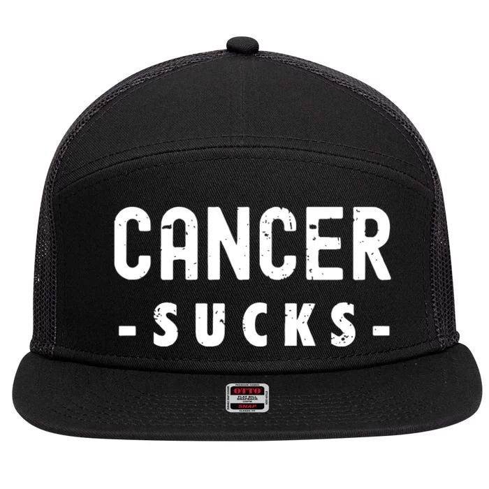 Cancer Sucks Gift Hooded Cancer Gift 7 Panel Mesh Trucker Snapback Hat